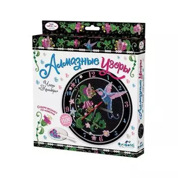 Алмазная мозаика Чудо-Творчество Часы. Колибри, более 1500 элементов, ORIGAMI, 03211