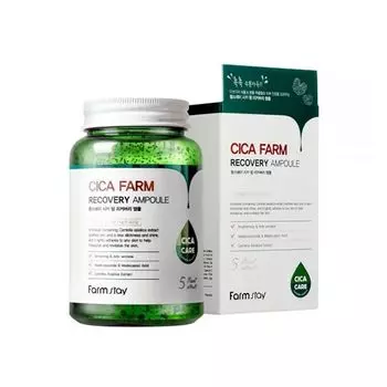 Ампульная сыворотка для лица с центеллой азиатской FarmStay Cica Farm Recovery Ampoule 250 мл.