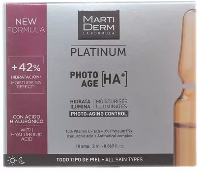 Ампулы Martiderm "Коррекция фотостарения Гиалуроновая кислота +"10x 2 мл
