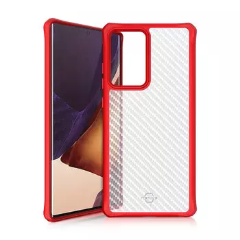Антибактериальный чехол-накладка ITSKINS HYBRID TEK для Galaxy Note 20 Ultra красный/прозрачный