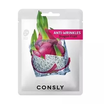 Антивозрастная тканевая маска с экстрактом драгонфрута, 20мл, CONSLY CONSLY Dragon Fruit Anti-Wrinkles Mask Pack, 20ml