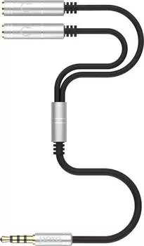 Аудио разветвитель PERO AD07 PREMIUM AUX SPLITTER серебристый