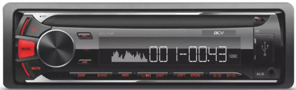 Автомагнитола ACV AVS-1713R 1DIN 4x45Вт