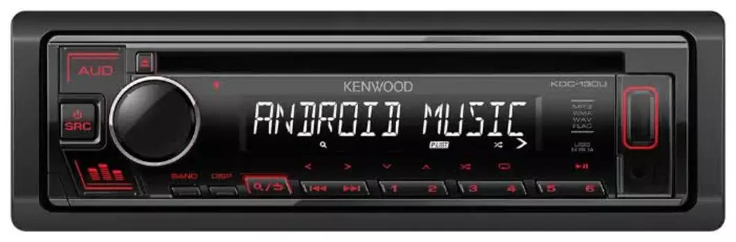 Автомагнитола CD Kenwood KDC-130UR 1DIN 4x50Вт
