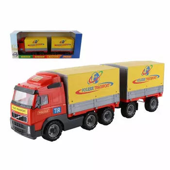 Автомобиль бортовой тентовый "Volvo" с прицепом (в коробке) 9517