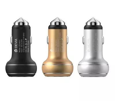 Автомобильное зарядное устройство Devia Thor Dual USB Port Car Charger золотистый