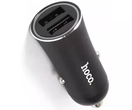Автомобильное зарядное устройство Hoco RD5, 2USB, 3.1A, металл, световой индикатор, черный