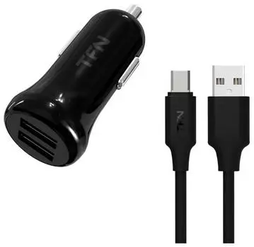 Автомобильное зарядное устройство TFN2 2.4A+microUSB black