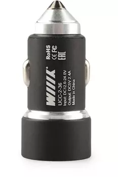 Автомобильное зарядное устройство Wiiix UCC-2-36 2.4A+2.4A универсальное серый