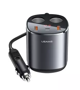Автомобильный зарядное устойство USAMS 245W, 2A + C серый (CC151TC01)