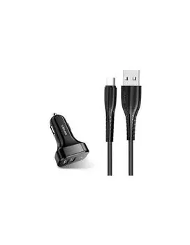 Автомобильный зарядное устойство USAMS 2USB +кабель Micro U35, черный (NTU35MC13TZ)