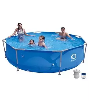 Бассейн круглый со стальным каркасом Avenli 3.0м*76cм 17798EU, фильтр-насос 300 галлонов