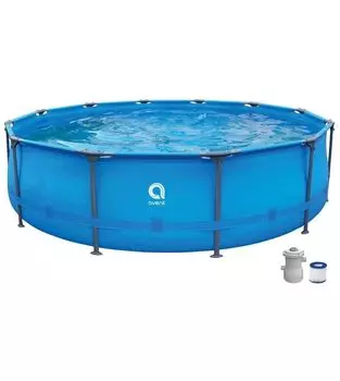 Бассейн круглый со стальным каркасом Avenli 3.66м*76cм 12016EU, фильтр-насос 300 галлонов