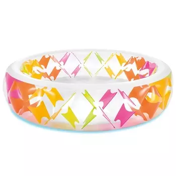 Бассейн надувной с цветными вставками 229х56см в коробке