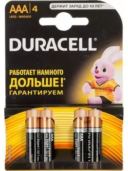 Батарейка AAA Duracell LR03-4BL Basic (4шт)