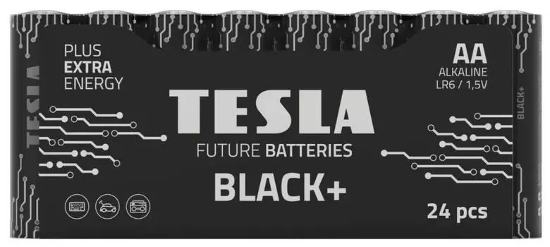 Батарейки Tesla BLACK AA+ 24 ks Alkaline AA (LR06, пальчиковая, термоусадочная плёнка/24 ks)