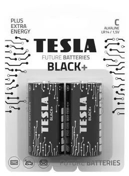 Батарейки Tesla BLACK C+ 2ks Alkaline C (LR14, блистер/2 ks) блистер 2шт