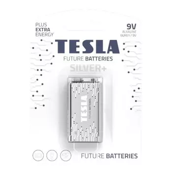 Батарейки Tesla SILVER 9V+1ks Alkaline 9V (6LR61, 9V, блистер)