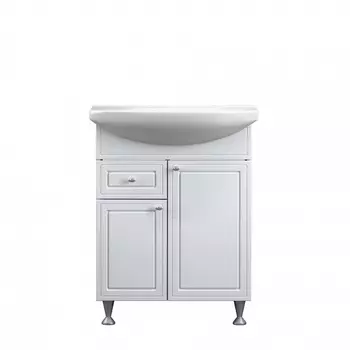 База на ножках с раковиной, 65 см RedBlu by Damixa Palace One M41-FSX0653WG-WCC065, ящ/дв, цвет: белый, глянец