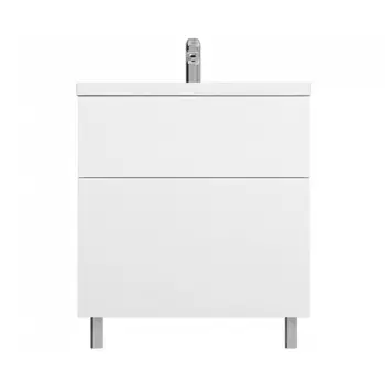 База под раковину, напольная, 75 см AM.PM GEM M90FSX07522WG32, 2 ящика push-to-open, цвет: белый, глянец