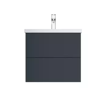 База под раковину, подвесная, 60 см AM.PM GEM M90FHX06022GM, 2 ящика push-to-open, цвет: графит матовый