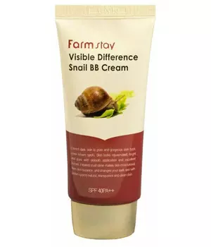 ББ крем с муцином улитки SPF50/PA+++, 50г, FarmStay FarmStay Visible Difference Snail BB Cream SPF50+/PA+++, 50g