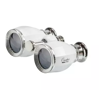 Бинокль театральный Veber Opera БГЦ 4x30 белый/серебро с фокусировкой