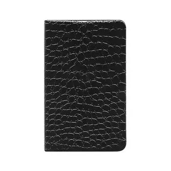 Бизнес-блокнот BRAUBERG, А7+, 95х145 мм, Party, лакированный крокодил, линия, 64 л., черный, 128050