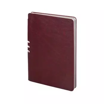 Бизнес-блокнот BRAUBERG NEBRASKA, А5-, 140x200 мм, кожзам, линия, 112 листов, ручка, бордовый, 110950
