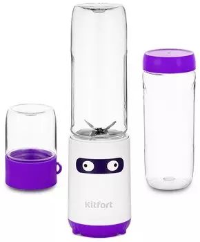 Блендер Kitfort Shake &amp; Take "2 в 1" KT-3033-1 бело-фиолетовый