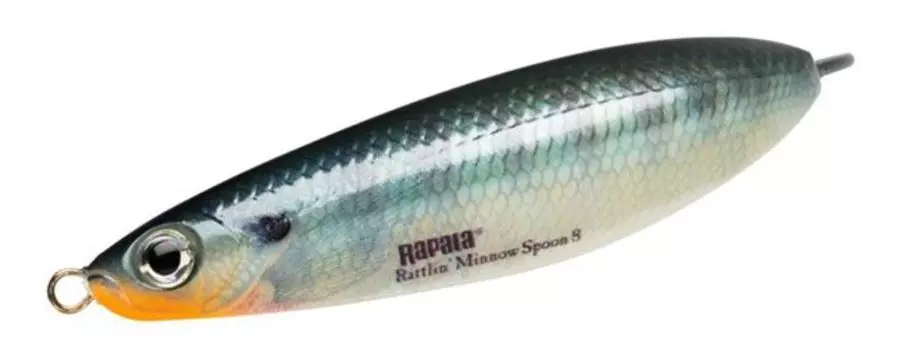 Блесна Rapala Rattlin Minnow Spoon незацепляйка с шумовой камерой 8см, 16гр. (RMSR08-BG)