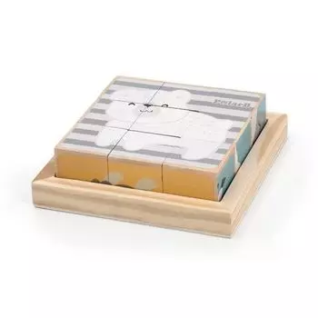 Блочный пазл "Зверята" в рамке 44024