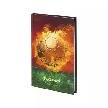 Блокнот (135х206 мм), 80 л., твердый, клетка, выборочный лак, ЮНЛАНДИЯ, "Футбол", 111615 (5 шт.)