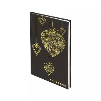 Блокнот 7БЦ, А5, 80 л., фольга, клетка, BRAUBERG, Сердечки, 135х206 мм, 126052, (6 шт.)