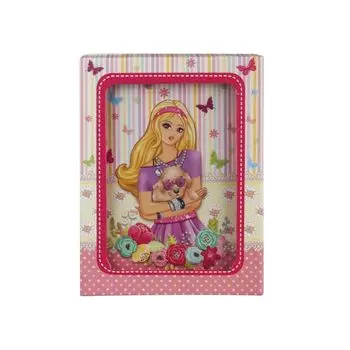 Блокнот 7БЦ, А6+, 56 л., металлический замок, подарочная упаковка, музыка+зеркало, BRAUBERG Леди с песиком, 110х150 мм, 128427