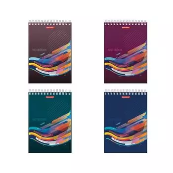 Блокнот, А5, 60 листов, гребень, жесткая подложка, клетка, BRAUBERG На волне успеха, 146х206 мм, 129813, (16 шт.)