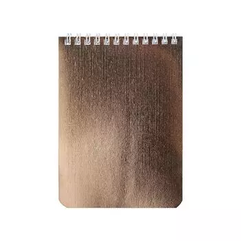 Блокнот, А6, 40 листов, гребень, обложка бумвинил, цветной срез, HATBER, METALLIC-золото, 40Б6бвВ1гр, (36 шт.)