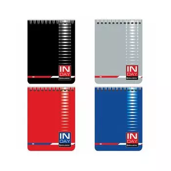 Блокнот А6, 48 л., гребень, мелованный картон обложка, клетка, BRAUBERG, Индей, 4 вида, 108х145 мм, 121721, (20 шт.)