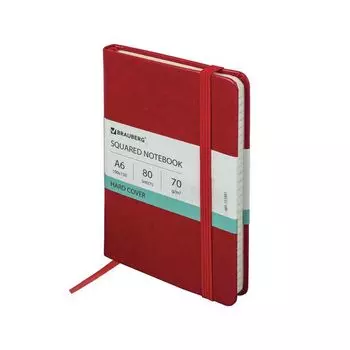 Блокнот МАЛЫЙ ФОРМАТ (100х150 мм) А6, BRAUBERG "Metropolis Special", кожзам, резинка, 80 л., красный, 111581