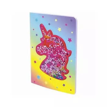 Блокнот МАЛЫЙ ФОРМАТ (103х148 мм) А6, 32 л., сшивка, декор, клетка, ЮНЛАНДИЯ, Единорог, 662707