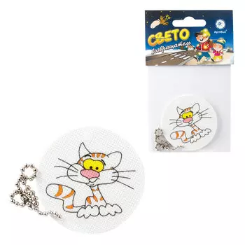 Брелок-подвеска светоотражающий Кот, 50 мм, (5 шт.)