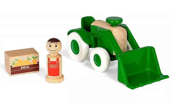 BRIO "Мой родной дом" Набор "Трактор с морковкой" (3 элемента) 20х7,6х8,6 см., кор. 20х14х10 см.