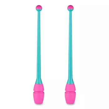 Булавы для художественной гимнастики вставляющиеся INDIGO IN019 45 см Бирюзово-розовый