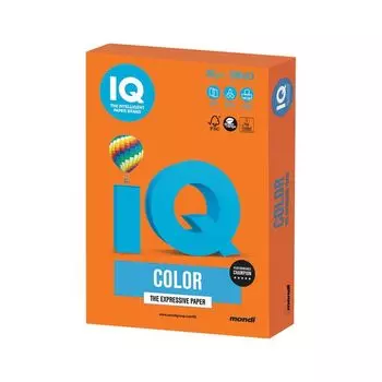 Бумага IQ color, А3, 80 г/м2, 500 л., интенсив, оранжевая, OR43