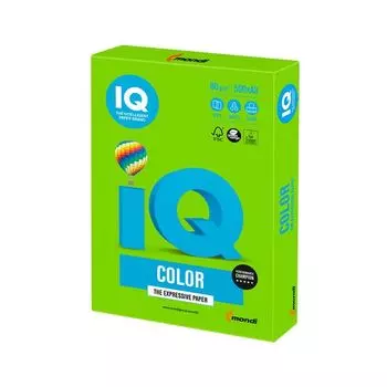 Бумага IQ color, А3, 80 г/м2, 500 л., интенсив ярко-зеленая, MA42