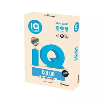 Бумага IQ color, А3, 80 г/м2, 500 л., пастель, кремовая, CR20