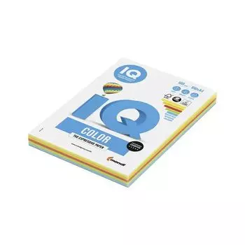 Бумага IQ color, А4, 160 г/м2, 100 л. (5 цв. x 20 л.), цветная интенсив RB02