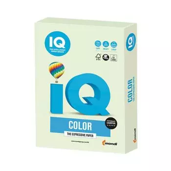 Бумага IQ color, А4, 160 г/м2, 250 л., пастель, светло-зеленая, GN27