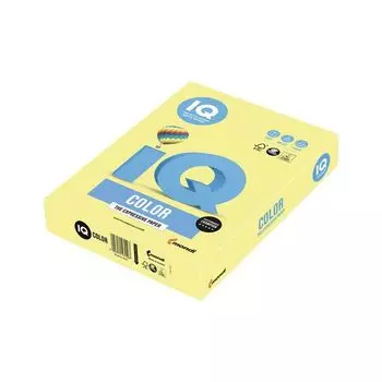Бумага IQ color, А4, 160 г/м2, 250 л., умеренно-интенсив (тренд), лимонно-желтая, ZG34