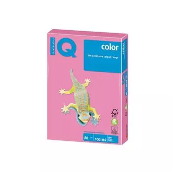 Бумага IQ color, А4, 80 г/м2, 100 л., неон розовая NEOPI